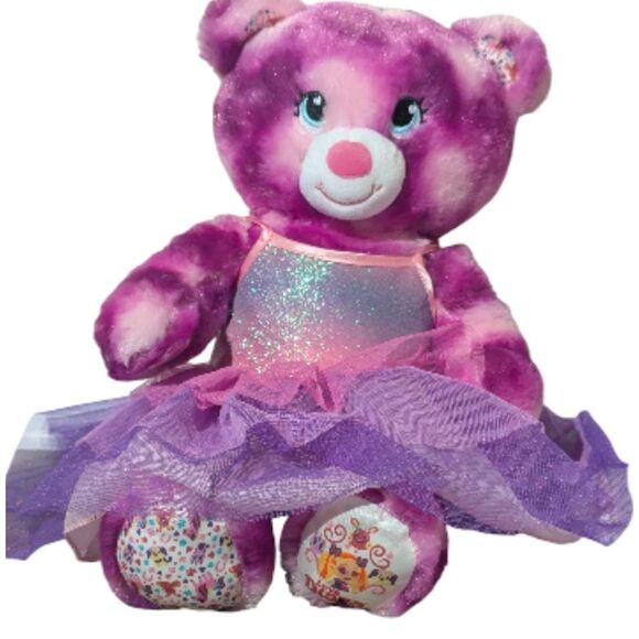 Build-A-Bear Workshop Love Diana 16" Purple Pink Tie Dye Ballerina Bear - Picture 2 of 6